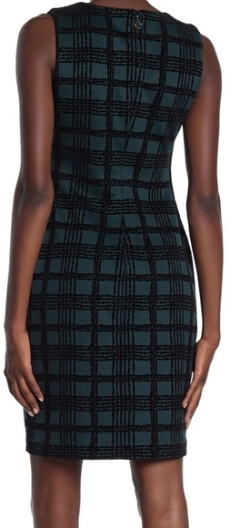 Tommy Hilfiger Women's Holiday Velvet Gingham Spruce and Black Color Dress - Picture 3 of 17